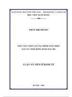 luận án tiến sĩ kinh tế thúc đẩy tiếp cận tài chính toàn diện tại các tỉnh đồng bằng bắc bộ