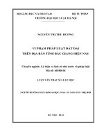 Luận văn thạc sĩ luật học: Vi phạm pháp luật đất đai trên địa bàn tỉnh Bắc Giang hiện nay