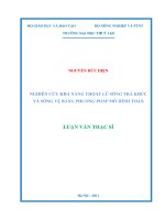 Luận văn thạc sĩ Thủy văn học: Nghiên cứu khả năng thoát lũ sông Trà Khúc và sông Vệ bằng phương pháp mô hình toán