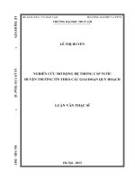 Luận văn thạc sĩ Cấp thoát nước: Nghiên cứu mở rộng hệ thống cấp nước huyện Thường Tín theo các giai đoạn quy hoạch