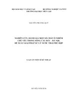 Luận án tiến sĩ Môi trường Đất và Nước: Nghiên cứu, đánh giá một số chất ô nhiễm chủ yếu trong sông Cầu Bây - Hà Nội, đề xuất giải pháp xử lý nước thải phù hợp