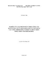 Luận văn thạc sĩ kỹ thuật chuyên ngành Quản Lý xây dựng: Nghiên cứu giải pháp hoàn thiện công tác quản lý dự án của Ban QLDA đầu tư xây dựng các công trình nông nghiệp và phát triển nông thôn tỉnh Khánh Hòa