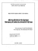 Hội thảo khoa học cấp khoa: Điều tra đối với các tội xâm phạm tính mạng, sức khỏe của con người ở Việt Nam