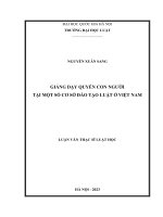 Luận văn thạc sĩ luật học: Giảng dạy quyền con người tại một số cơ sở đào tạo luật ở Việt Nam