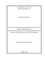 Thực hành quyền công tố và kiểm sát điều tra trong việc giải quyết các vụ án xâm hại tình dục trẻ em, (trên cơ sở số liệu thực tiễn tại tỉnh Thanh Hóa)