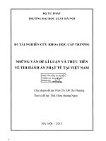 Đề tài nghiên cứu khoa học cấp Trường: Những vấn đề lí luận và thực tiễn về thi hành án phạt tù tại Việt Nam