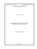 Luận văn thạc sĩ Quy hoạch và quản lý tài nguyên nước:Quy hoạch thoát lũ vùng cửa sông, ven biển tỉnh Thừa Thiên Huế