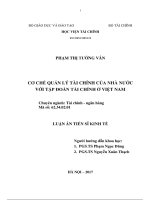 Luận Án Tiến Sĩ Kinh Tế Cơ Chế Quản Lý Tài Chính Của Nhà Nước Với Tập Đoàn Tài Chính Ở Việt Nam