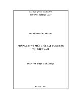Luận văn thạc sĩ luật học: Pháp luật về môi giới bất động sản tại Việt Nam