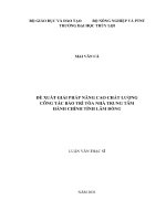 Luận văn thạc sĩ Quản Lý xây dựng: Đề xuất giải pháp nâng cao chất lượng công tác bảo trì tòa nhà Trung tâm hành chính tỉnh Lâm Đồng