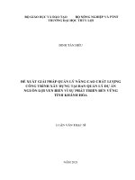 Luận văn thạc sĩ kỹ thuật chuyên ngành Quản Lý xây dựng: Đề xuất giải pháp quản lý nâng cao chất lượng công trình xây dựng tại Ban quản lý dự án nguồn lợi ven biển vì sự phát triển bền vững