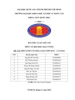 tiểu luận giữa kì môn xã hội học đại cương đề tài đối sánh văn hóa giao tiếp hàn canada