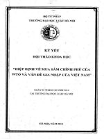 Hội thảo khoa học: Hiệp định về mua sắm chính phủ của WTO và vấn đề gia nhập của Việt Nam