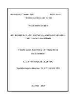 Luận văn thạc sĩ luật học: Hủy bỏ hiệu lực giấy chứng nhận đăng ký nhãn hiệu - Thực trạng và giải pháp