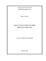 Luận văn thạc sĩ luật học: Quản lý di sản thừa kế theo pháp luật Việt Nam