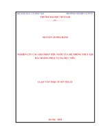 Luận văn thạc sĩ Quy hoach và Quản lý tài nguyên nước: Nghiên cứu giải pháp tiêu nước của hệ thống thủy lợi Bắc Đuống phục vụ đa mục tiêu