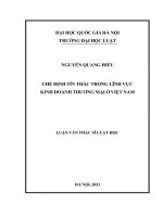 Luận văn thạc sĩ luật học: Chế định tín thác trong lĩnh vực kinh doanh thương mại ở Việt Nam