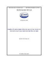 Luận văn thạc sĩ Quản lý xây dựng: Nghiên cứu hoàn thiện công tác quản lý dự án đầu tư xây dựng tại Ủy ban nhân dân phường Cầu Kho
