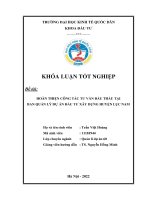 Khóa luận tốt nghiệp: Hoàn thiện công tác tư van đấu thầu tại Ban Quản lý dự án đầu tư xây dựng huyện Lục Nam