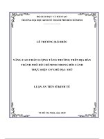 luận án tiến sĩ kinh tế nâng cao chất lượng tăng trưởng trên địa bàn thành phố hồ chí minh trong bối cảnh thực hiện cơ chế đặc thù