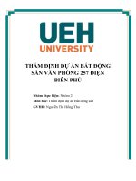 thẩm định dự án bất động sản văn phòng 257 điện biên phủ