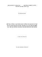 Luận văn thạc sĩ Quản lý xây dựng: Nâng cao năng lực công tác quản lý dự án của Ban Quản lý đầu tư xây dựng công trình huyện Bình Chánh, thành phố Hồ Chí Minh