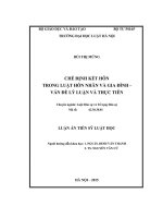Luận án tiến sĩ luật học: Chế định kết hôn trong Luật Hôn nhân và gia đình - Vấn đề lý luận và thực tiễn