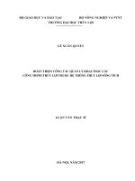 Luận văn thạc sĩ Quản lý tài nguyên và Môi trường: Hoàn thiện công tác quản lý khai thác các công trình thủy lợi thuộc hệ thống thủy lợi sông Tích