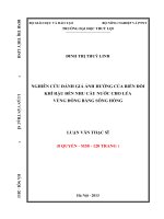 Luận văn thạc sĩ Quy hoạch và quản lý tài nguyên nước: Nghiên cứu đánh giá ảnh hưởng của biến đổi khí hậu đến nhu cầu nước cho lúa vùng Đồng bằng sông Hồng