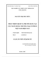 luận án tiến sĩ kinh tế phát triển dịch vụ phi tín dụng tại các ngân hàng thương mại cổ phần việt nam hiện nay