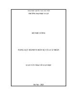 Luận văn thạc sĩ luật học: Năng lực hành vi dân sự của cá nhân