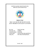 Chuyên đề thực tập: Giải pháp nâng cao chất lượng chương trình du lịch nội địa tại công ty Lữ hành Ha Noi Tourist