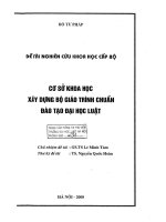Đề tài nghiên cứu khoa học cấp Bộ: Cơ sở khoa học xây dựng Bộ giáo trình chuẩn đào tạo Đại học Luật