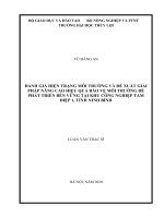 Luận văn thạc sĩ Chuyên ngành Khoa học môi trường: Đánh giá hiện trạng môi trường và đề xuất giải pháp nâng cao hiệu quả bảo vệ môi trường để phát triển bền vững tại khu công nghiệp Tam Điệp 1, tỉnh Ninh Bình