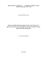Luận văn thạc sĩ Chuyên ngành Quản lý xây dựng: Đề xuất một số giải pháp nâng cao năng lực quản lý dự án của Ban Quản lý dự án đầu tư xây dựng huyện Ninh Sơn