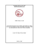 Luận văn thạc sĩ luật học: Người tiến hành tố tụng trong viện kiểm sát theo luật tố tụng hình sự Việt Nam (Trên cơ sở thực tiễn tại viện kiểm sát nhân dân tỉnh Nam Định)