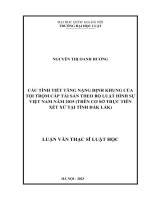 Luận văn thạc sĩ luật học: Các tình tiết tăng nặng định khung của Tội trộm cắp tài sản theo Bộ luật hình sự Việt Nam năm 2015 (trên cơ sở thực tiễn xét xử tại tỉnh Đắk Lắk)