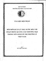 Tài liệu hội thảo: Đổi mới quản lý nhà nước đối với hoạt động quảng cáo thương mại trong nền kinh tế thị trường ở Việt Nam