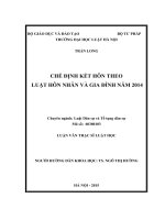Luận văn thạc sĩ luật học: Chế định kết hôn theo Luật Hôn nhân và gia đình năm 2014