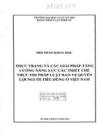 Hội thảo khoa học: Thực trạng và các giải pháp tăng cường năng lực các thiết chế thực thi pháp luật bảo vệ quyền lợi người tiêu dùng ở Việt Nam