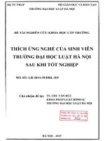 Đề tài nghiên cứu khoa học cấp Trường: Thích ứng nghề của sinh viên Trường Đại học Luật Hà Nội sau khi tốt nghiệp