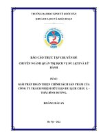 Chuyên đề thực tập: Giải pháp hoàn thiện chính sách sản phẩm của công ty TNHH du lịch Châu Á - Thái Bình Dương