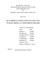 tiểu luận quan điểm của đảng cộng sản việt nam về quốc phòng an ninh thời kỳ đổi mới