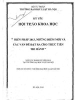Kỷ yếu hội thảo khoa học: Hiến pháp 2013, những điểm mới và các vấn đề đặt ra cho thực tiễn thi hành