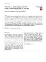ORIGINAL RESEARCH PERFORMANCE AND PERCEPTIONS OF WIKI- BASED COLLABORATIVE WRITING FOR LEARNERS