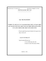 Luận văn thạc sĩ Quy hoạch và Quản lý tài nguyên nước: Nghiên cứu đề xuất các giải pháp khai thác, sử dụng hiệu quả nguồn nước mùa kiệt ở ven biển Đồng bằng sông Cửu Long trong điều kiện nước biển dâng