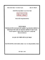 Luận án tiến sĩ luật học: Phân định thẩm quyền giải quyết khiếu nại hành chính và thẩm quyền xét xử hành chính ở Việt Nam