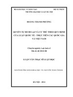 Luận văn thạc sĩ luật học: Quyền tự do đi lại và cư trú theo quy định của luật quốc tế - Thực tiễn các quốc gia và Việt Nam