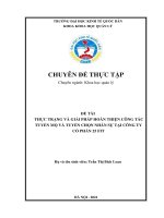 Chuyên đề thực tập: Thực trạng và giải pháp hoàn thiện công tác tuyển mộ và tuyển chọn nhân sự tại công ty cổ phần 25 FIT