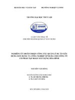 Luận văn thạc sĩ Quản Lý xây dựng: Nghiên cứu hoàn thiện công tác quản lý dự án xây dựng dân dụng và công nghiệp. Áp dụng cho Công ty cổ phần tập đoàn xây dựng Hòa Bình